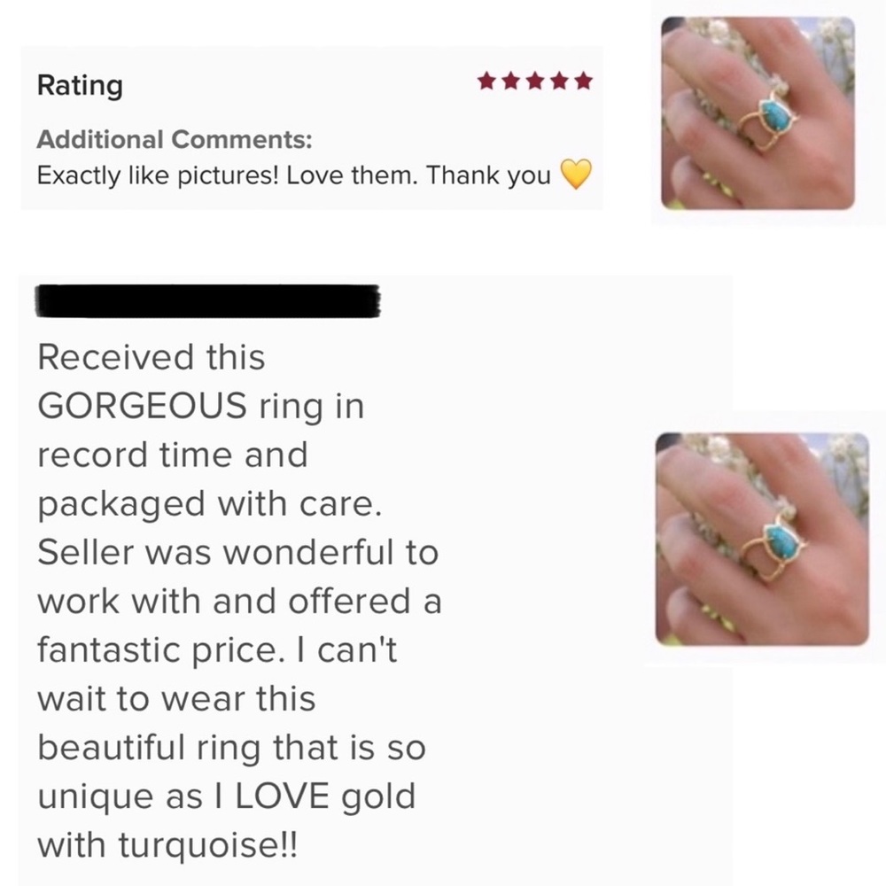 🍒3/$30 New Vintage Turquoise Ring - Picture 5 of 6